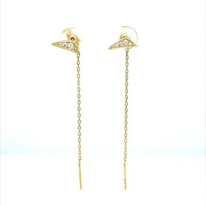 0.10 CTW DEW Moissanite Fashion Drop Earrings in 14K Yellow Gold