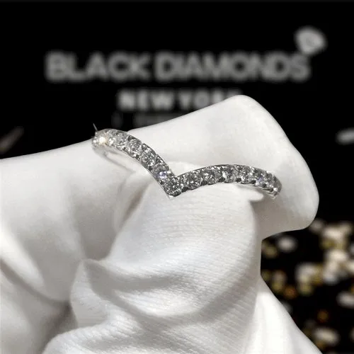 0.22ct Micro Round Cut D Color Diamond Wedding Band