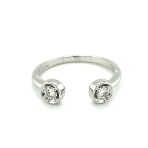 0.26 CTW DEW Round Moissanite Open Statement Ring in Sterling Silver