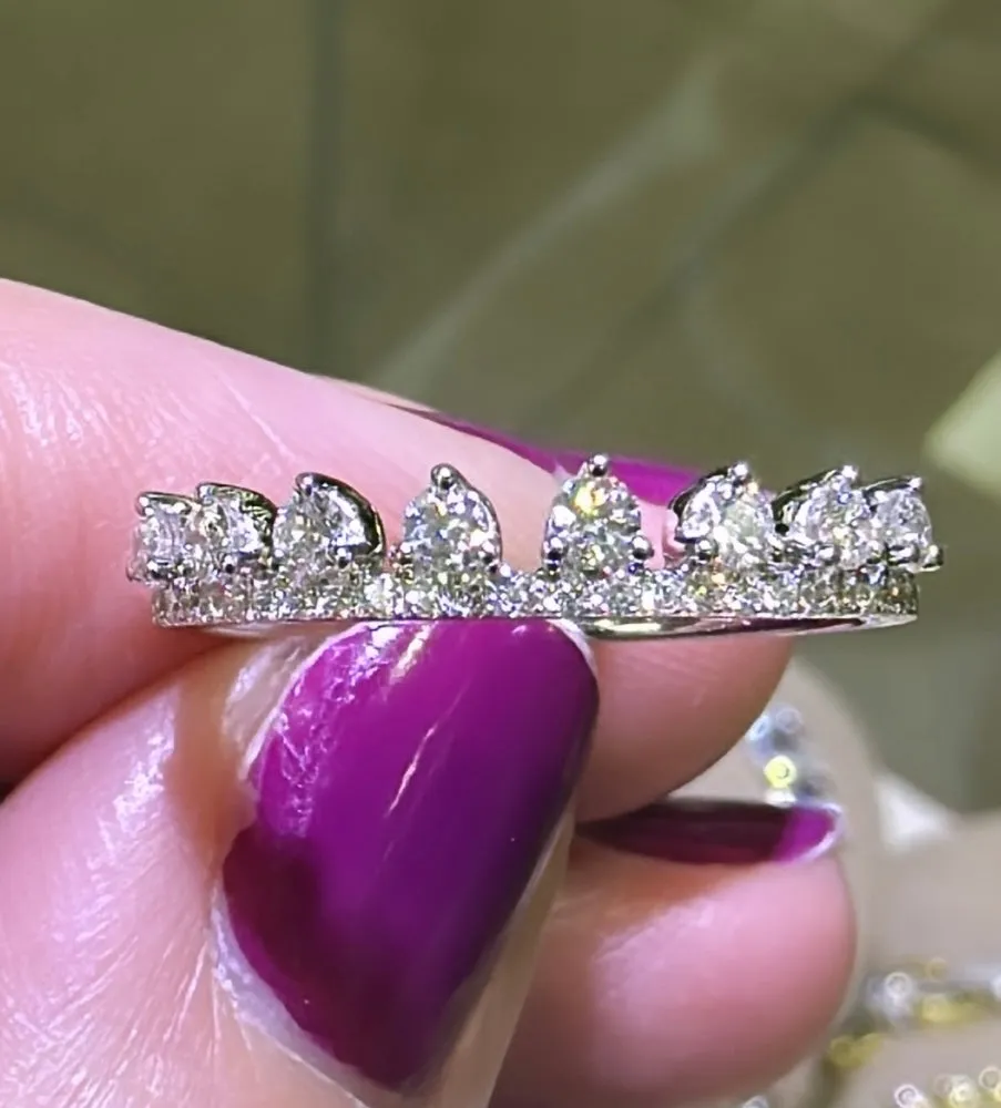 0.31ct tw Two Row Diamond Crown Ring