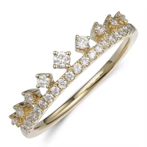 0.31ct tw Two Row Diamond Crown Ring