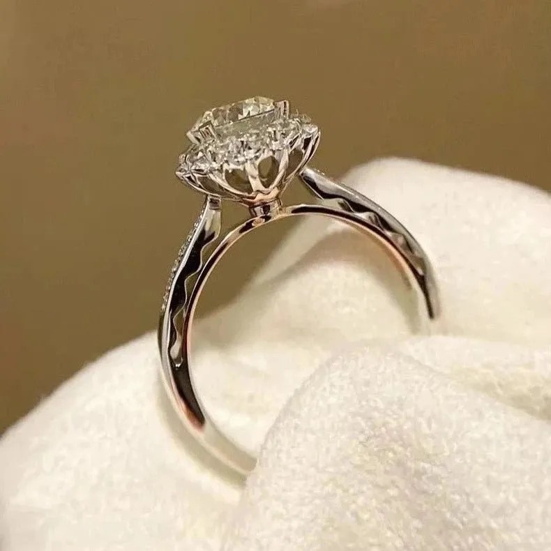1.0 Ct Diamond Snowflake Engagement Ring
