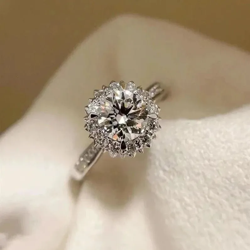 1.0 Ct Diamond Snowflake Engagement Ring