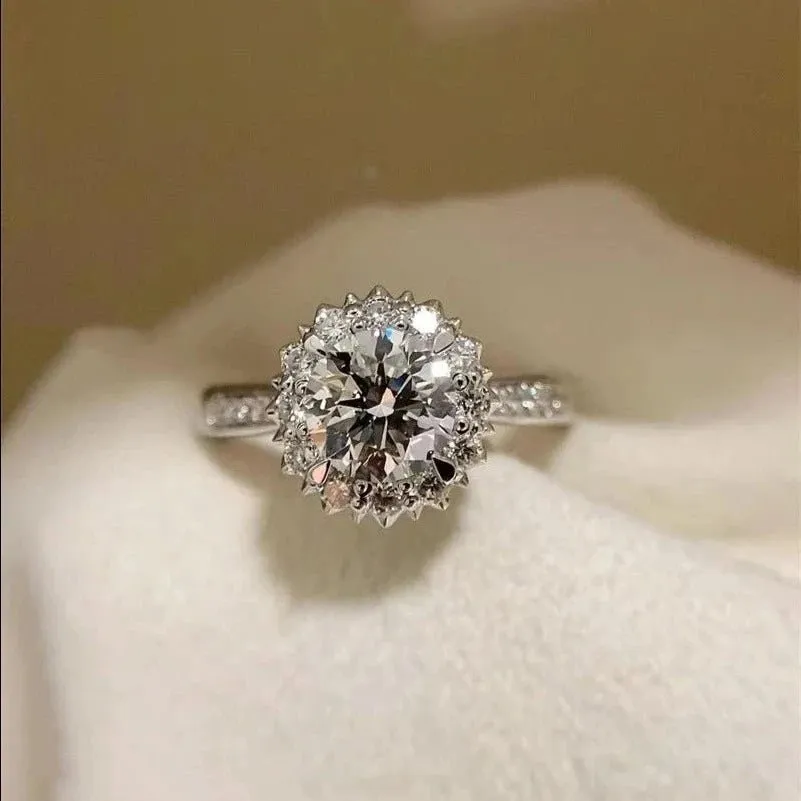 1.0 Ct Diamond Snowflake Engagement Ring