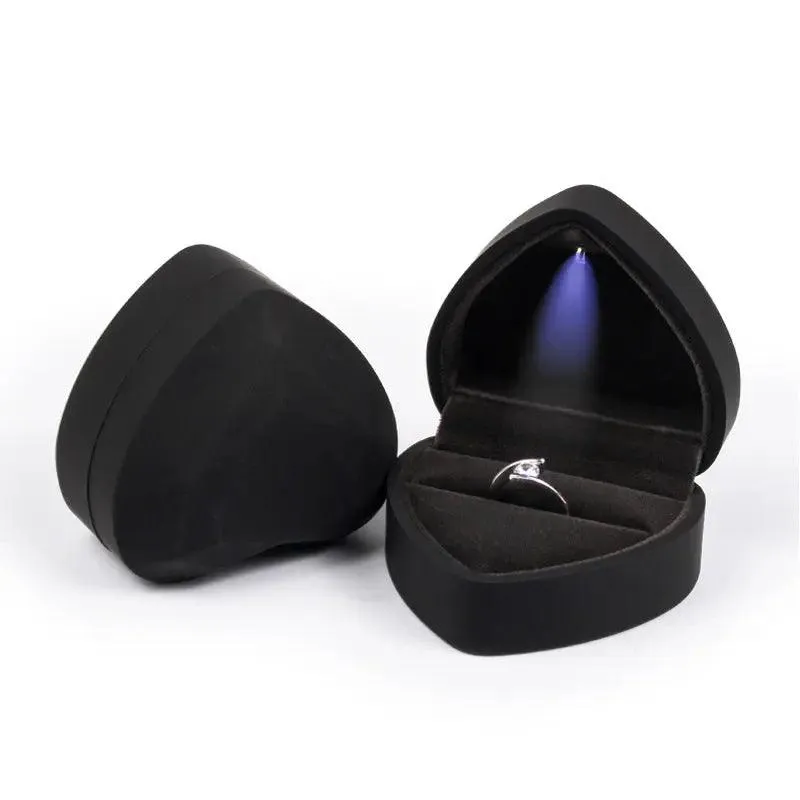 100PCs Pack Beautiful Heart Shaped Jewelry Box with Light