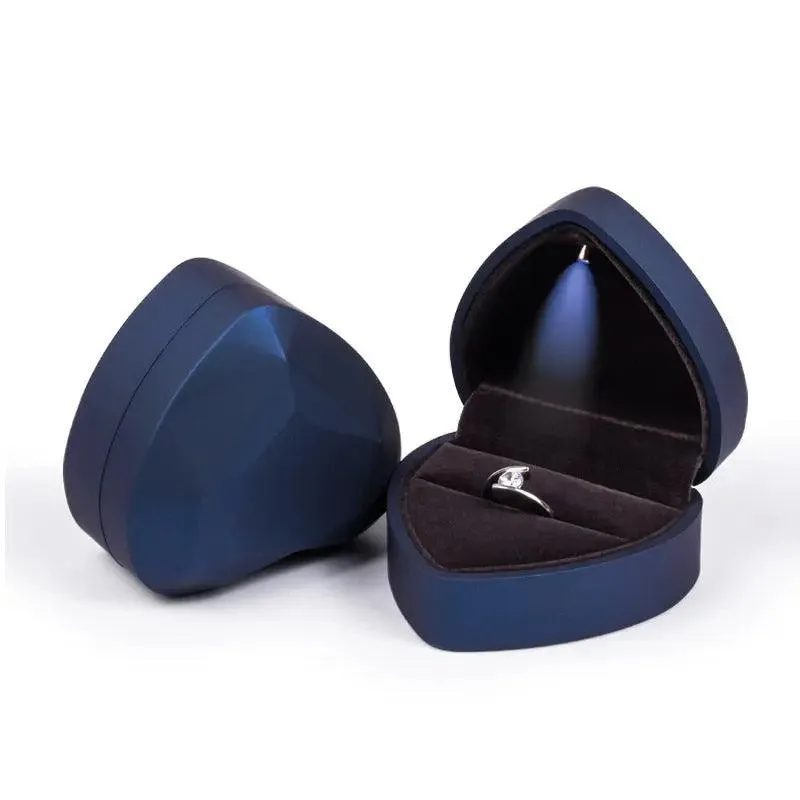 100PCs Pack Beautiful Heart Shaped Jewelry Box with Light