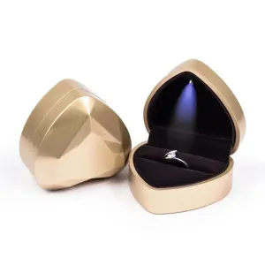 100PCs Pack Beautiful Heart Shaped Jewelry Box with Light