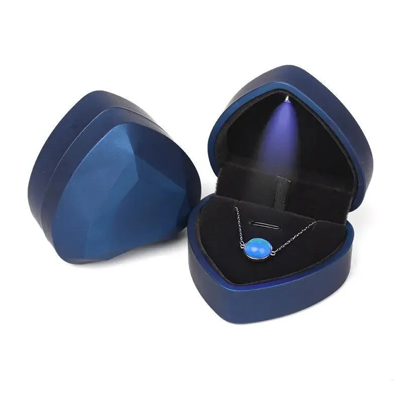 100PCs Pack Beautiful Heart Shaped Jewelry Box with Light