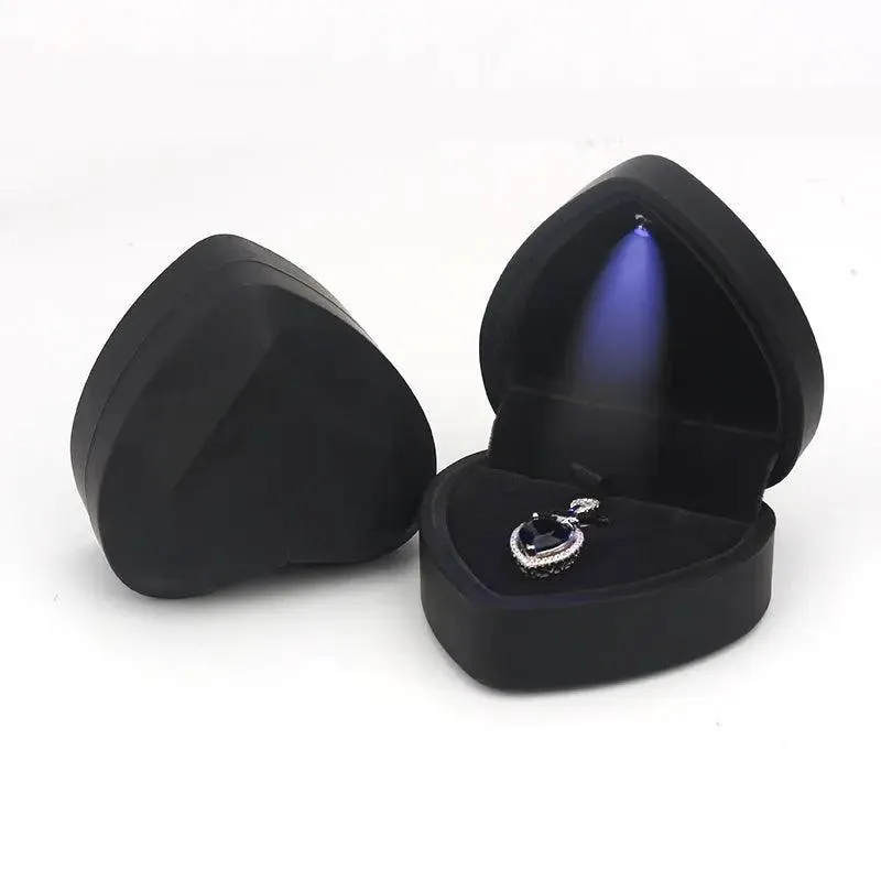 100PCs Pack Beautiful Heart Shaped Jewelry Box with Light