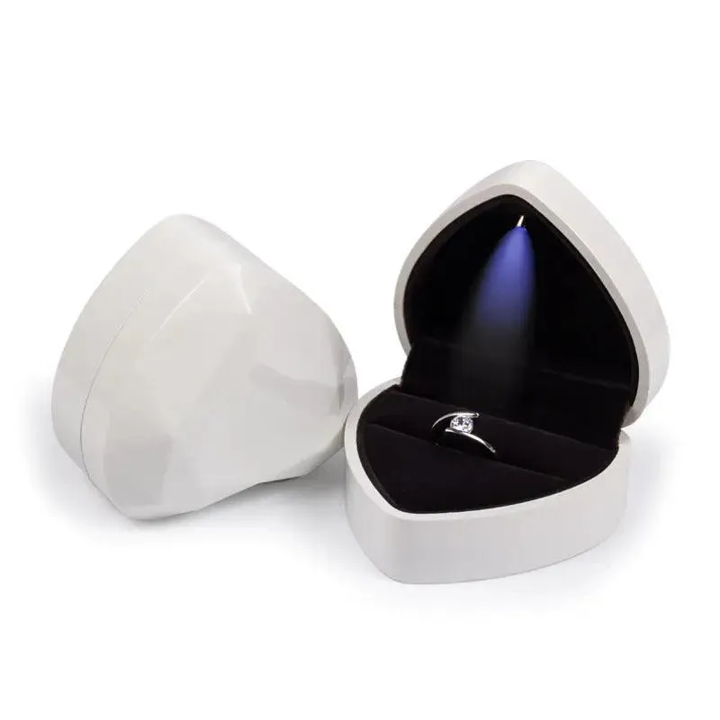 100PCs Pack Beautiful Heart Shaped Jewelry Box with Light