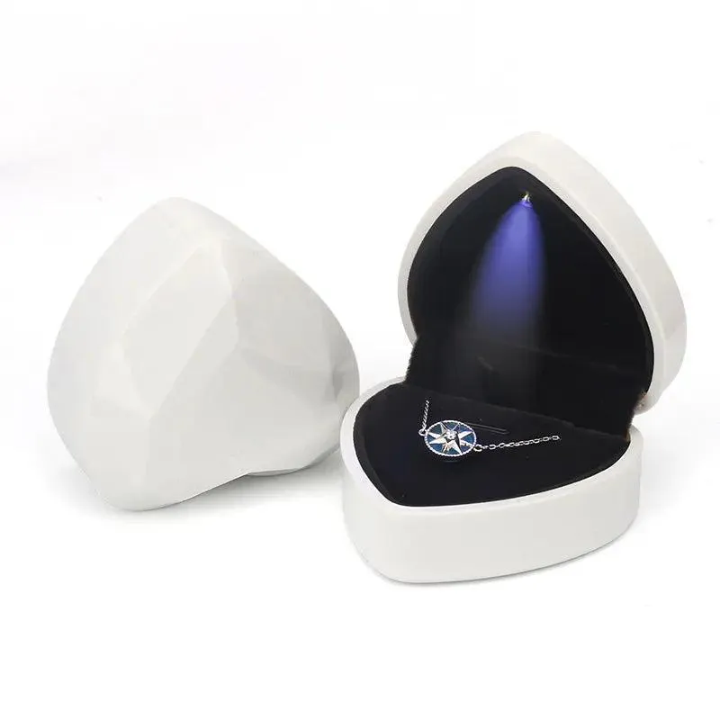 100PCs Pack Beautiful Heart Shaped Jewelry Box with Light