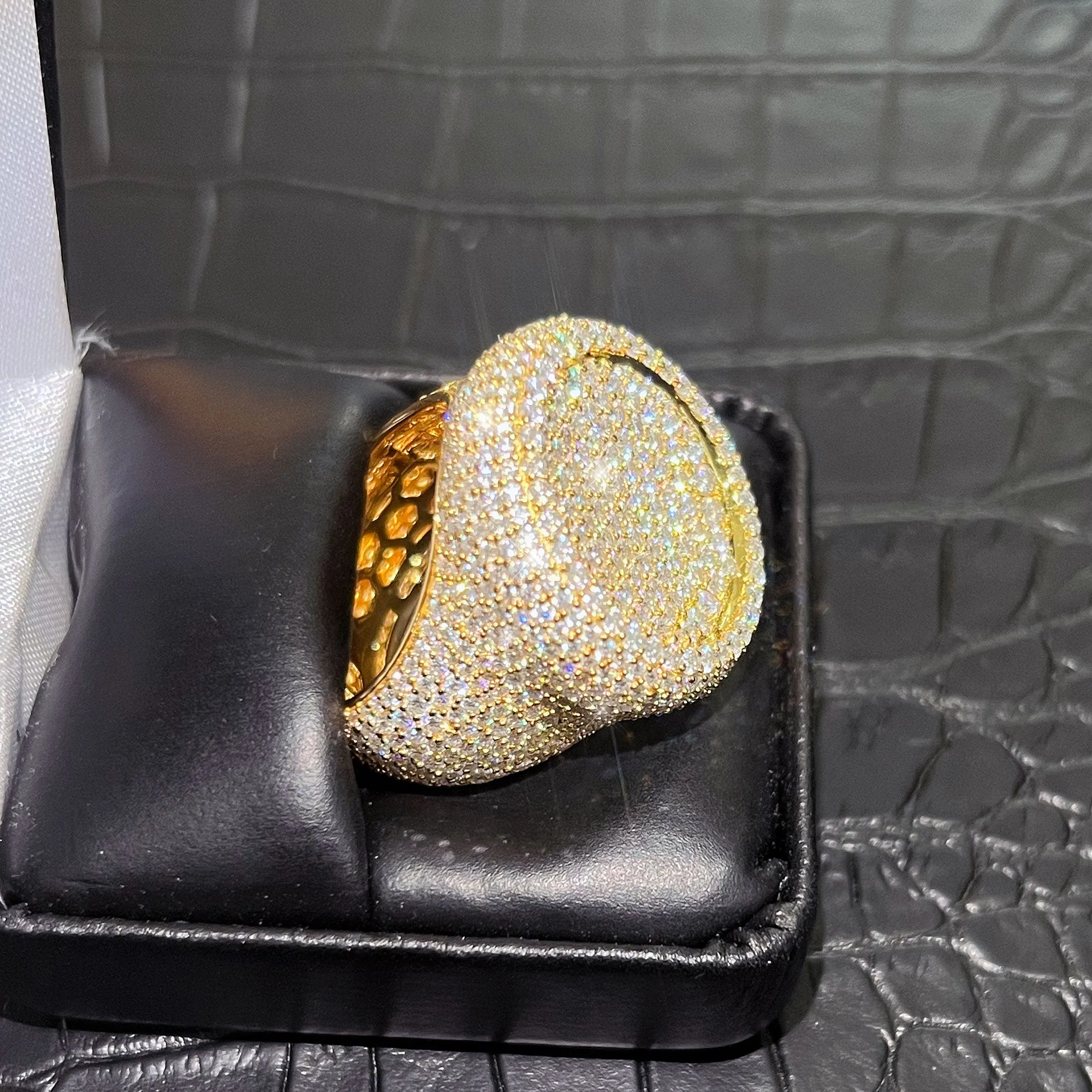 10.20 Carat Moissanite Iced Out Champ Ring