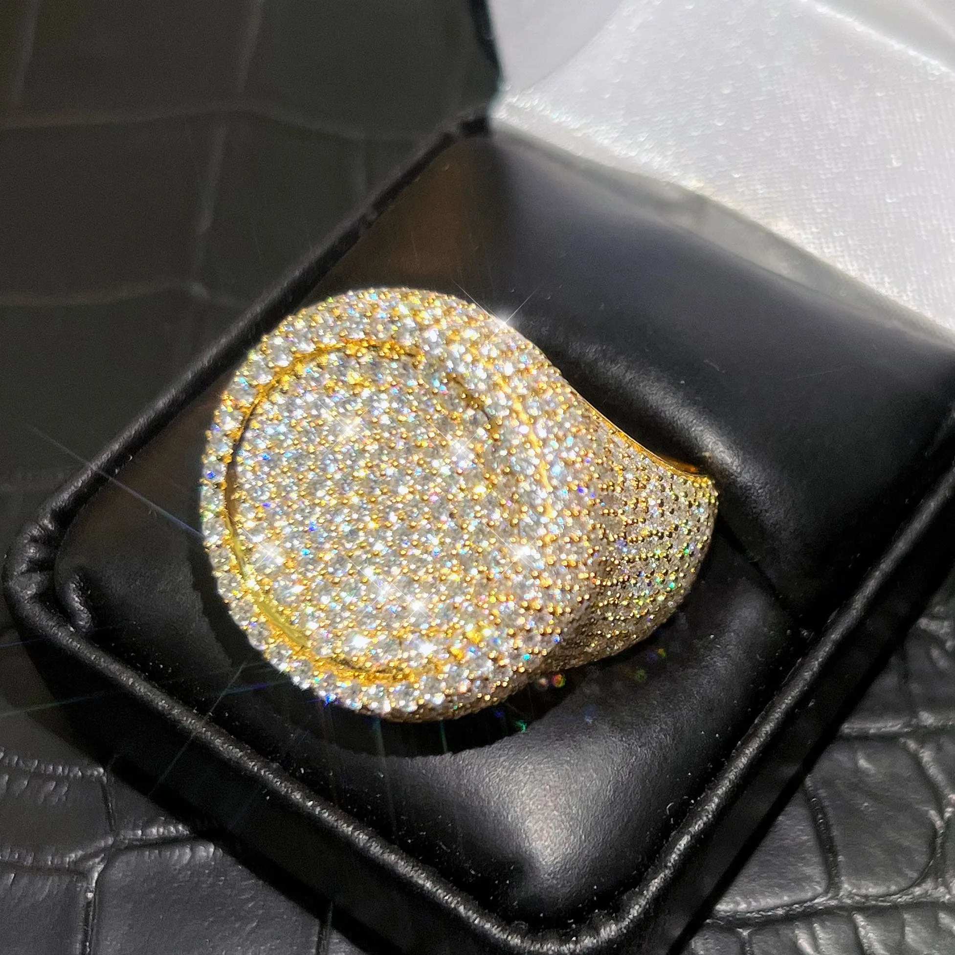 10.20 Carat Moissanite Iced Out Champ Ring