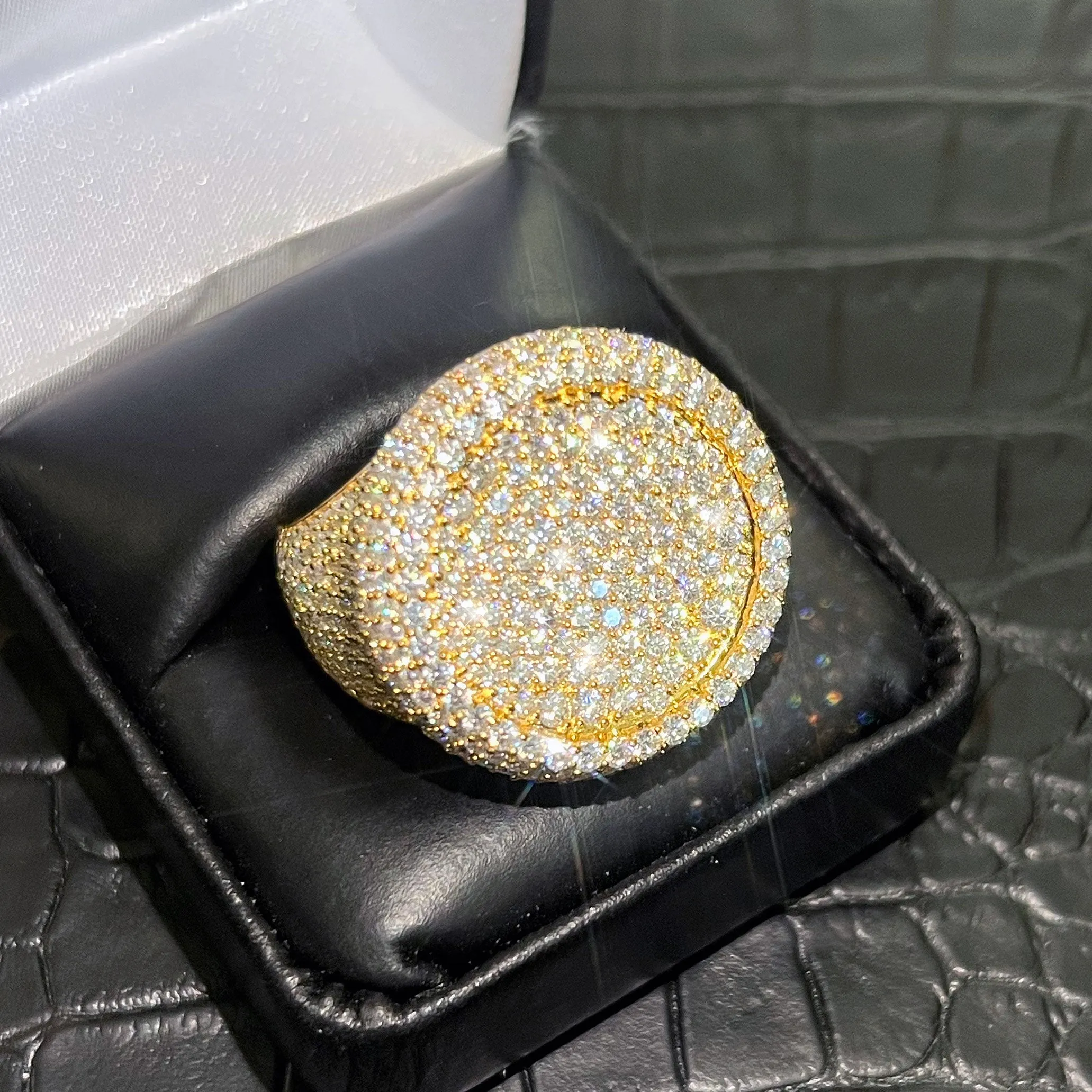 10.20 Carat Moissanite Iced Out Champ Ring