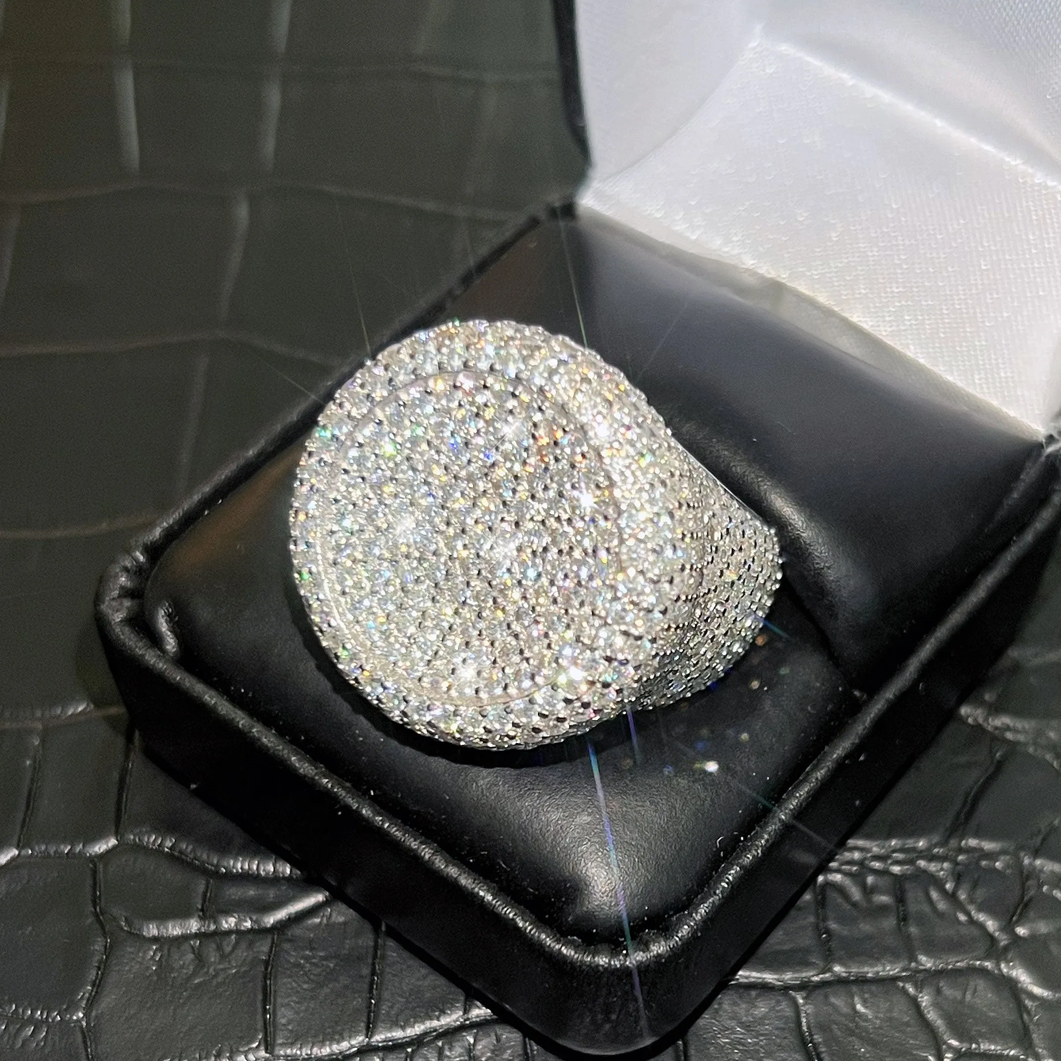 10.20 Carat Moissanite Iced Out Champ Ring