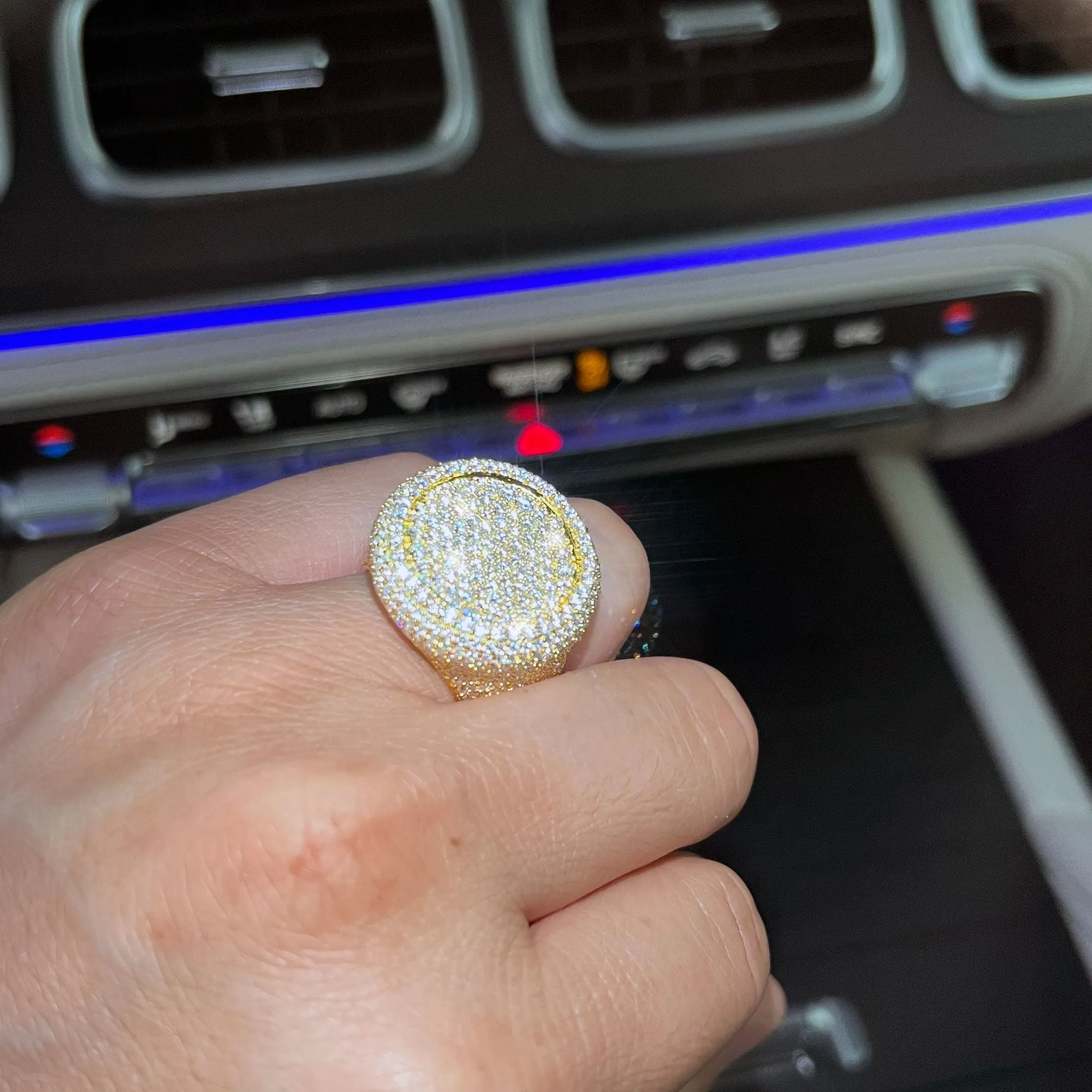 10.20 Carat Moissanite Iced Out Champ Ring
