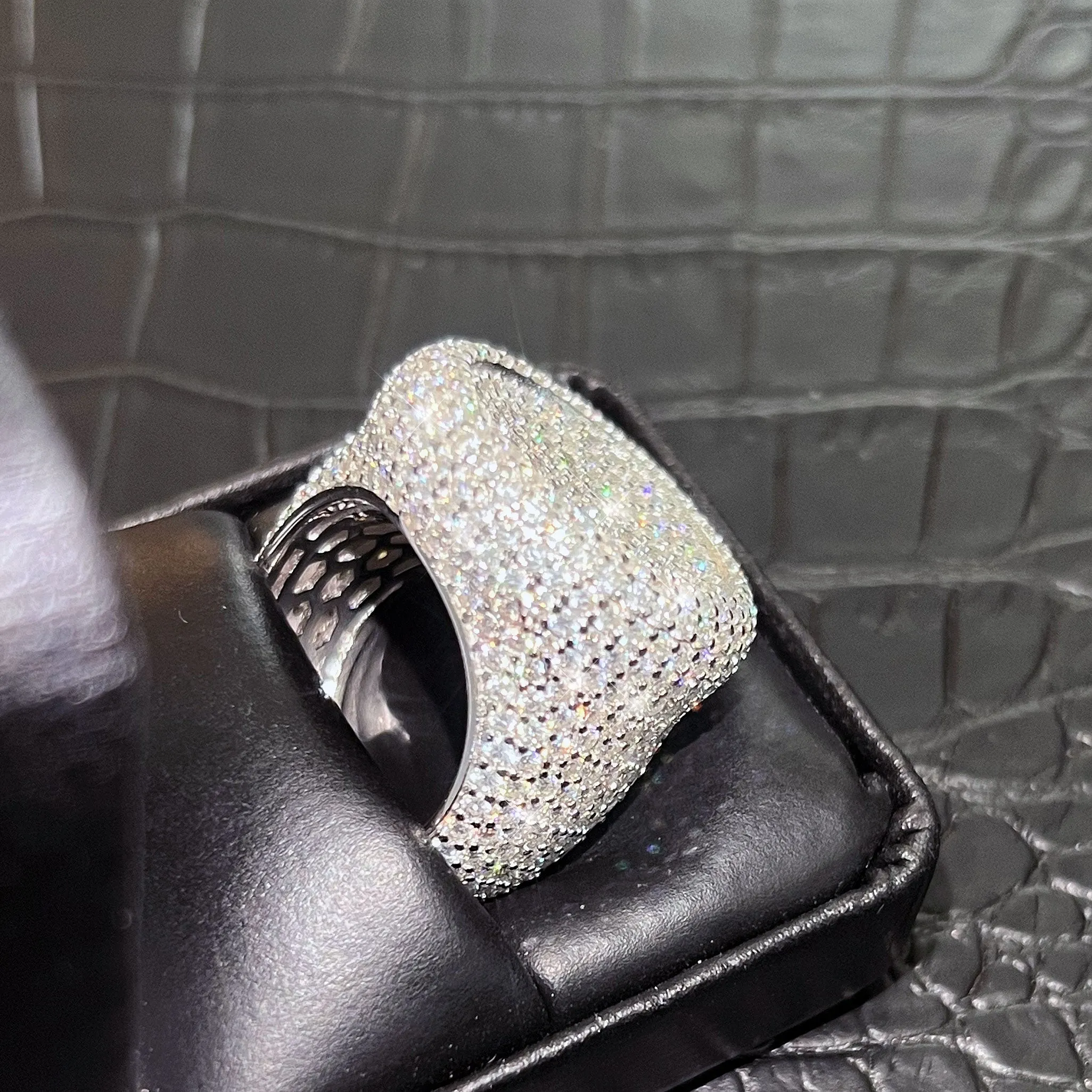 10.20 Carat Moissanite Iced Out Champ Ring