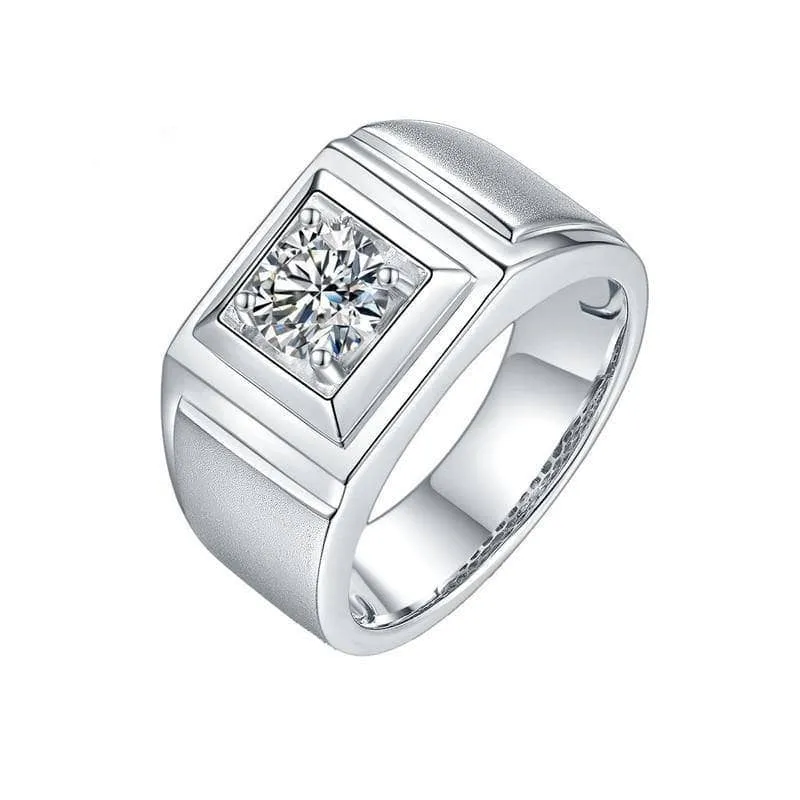 1.0Ct 6.5mm D Color Diamond Ring for Men