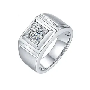 1.0Ct 6.5mm D Color Diamond Ring for Men