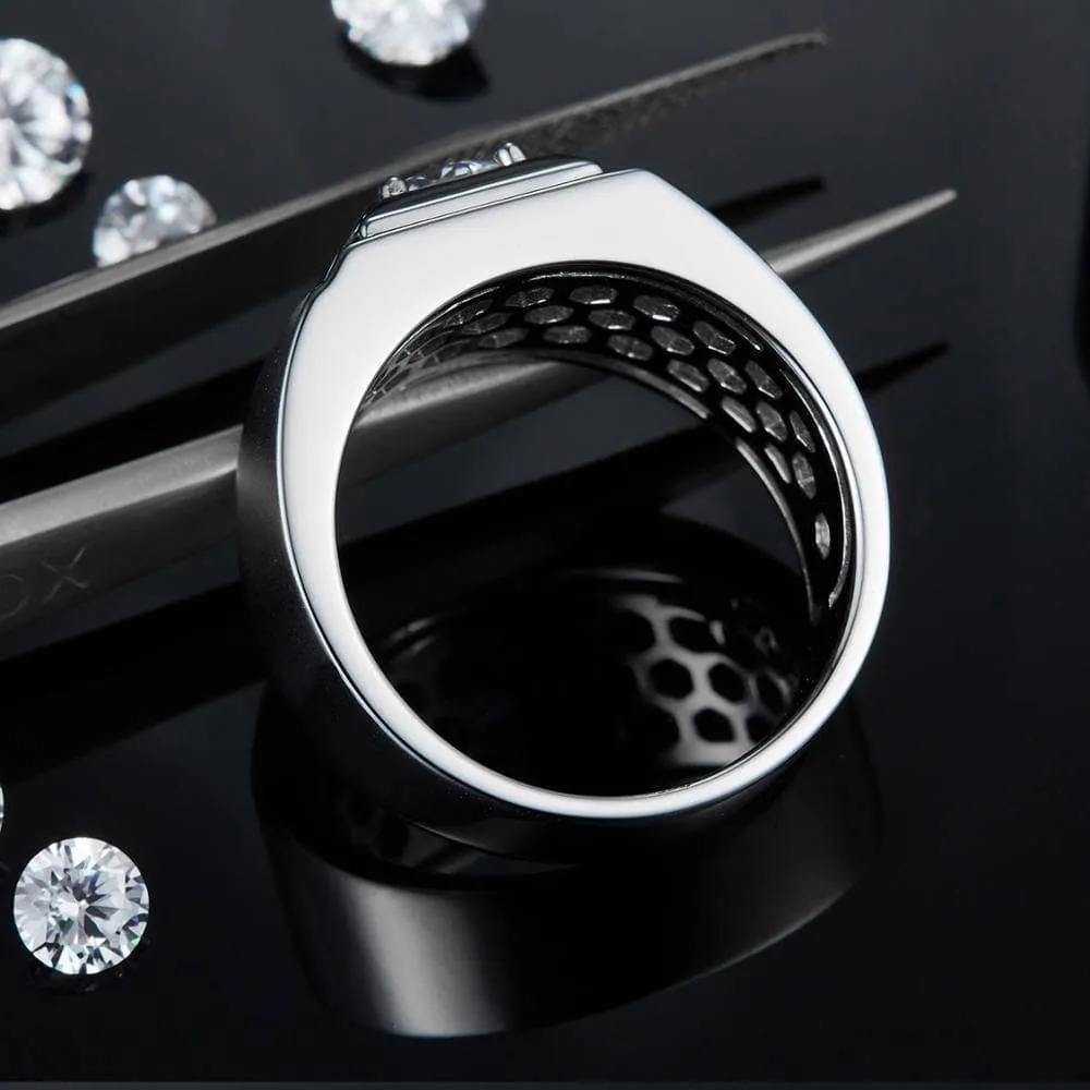 1.0Ct 6.5mm D Color Diamond Ring for Men