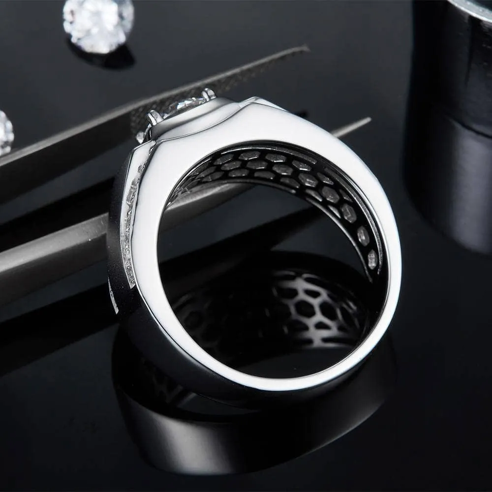 1.0ct Round Diamond Center Channel Sides Men's Diamond Ring