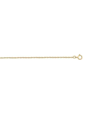 10k Yellow Gold Loose Rope 1.3 mm Light Gold Plated Italian Chain