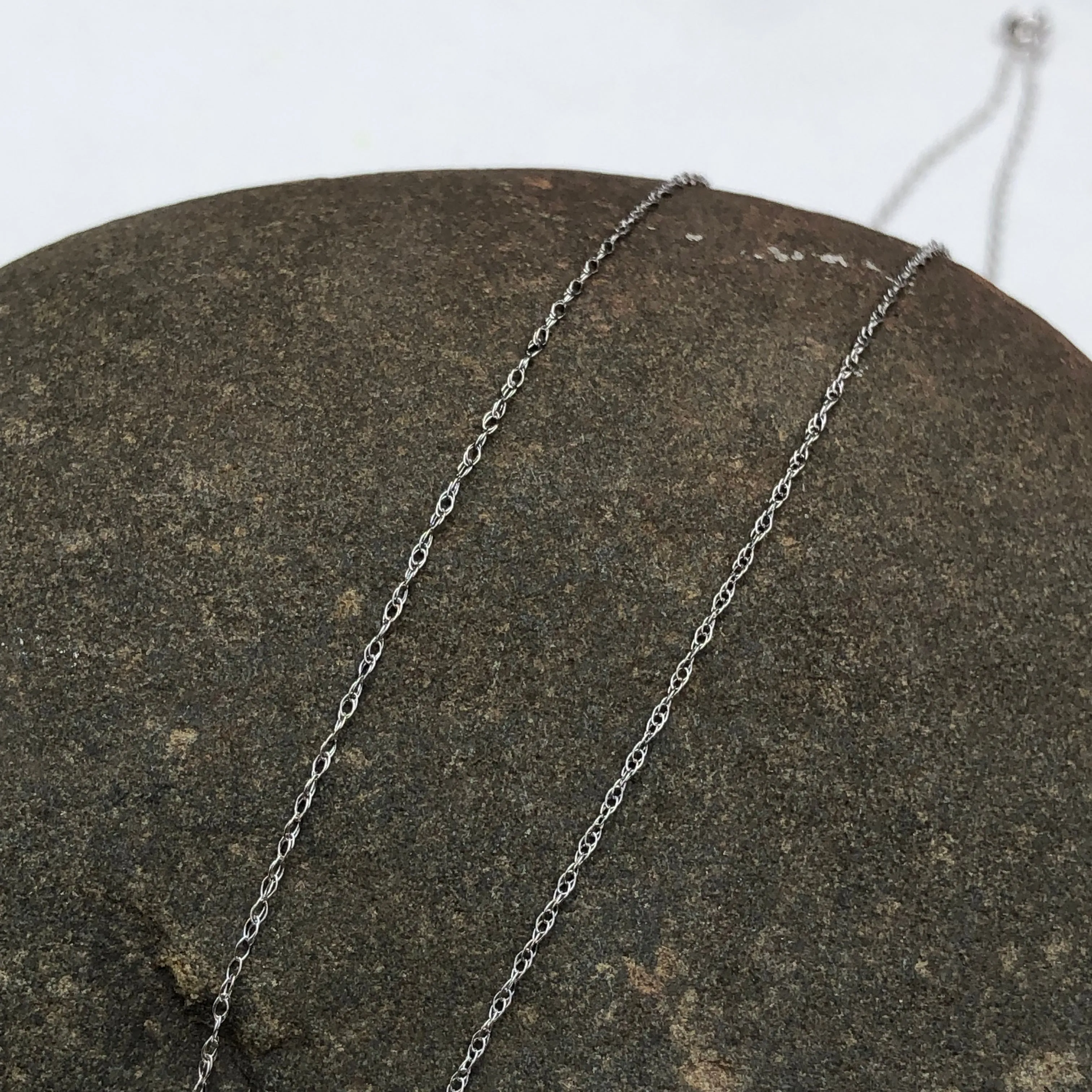 10KT White Gold Cable Rope Chain Necklace .50mm