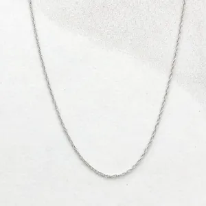 10KT White Gold Cable Rope Chain Necklace .50mm