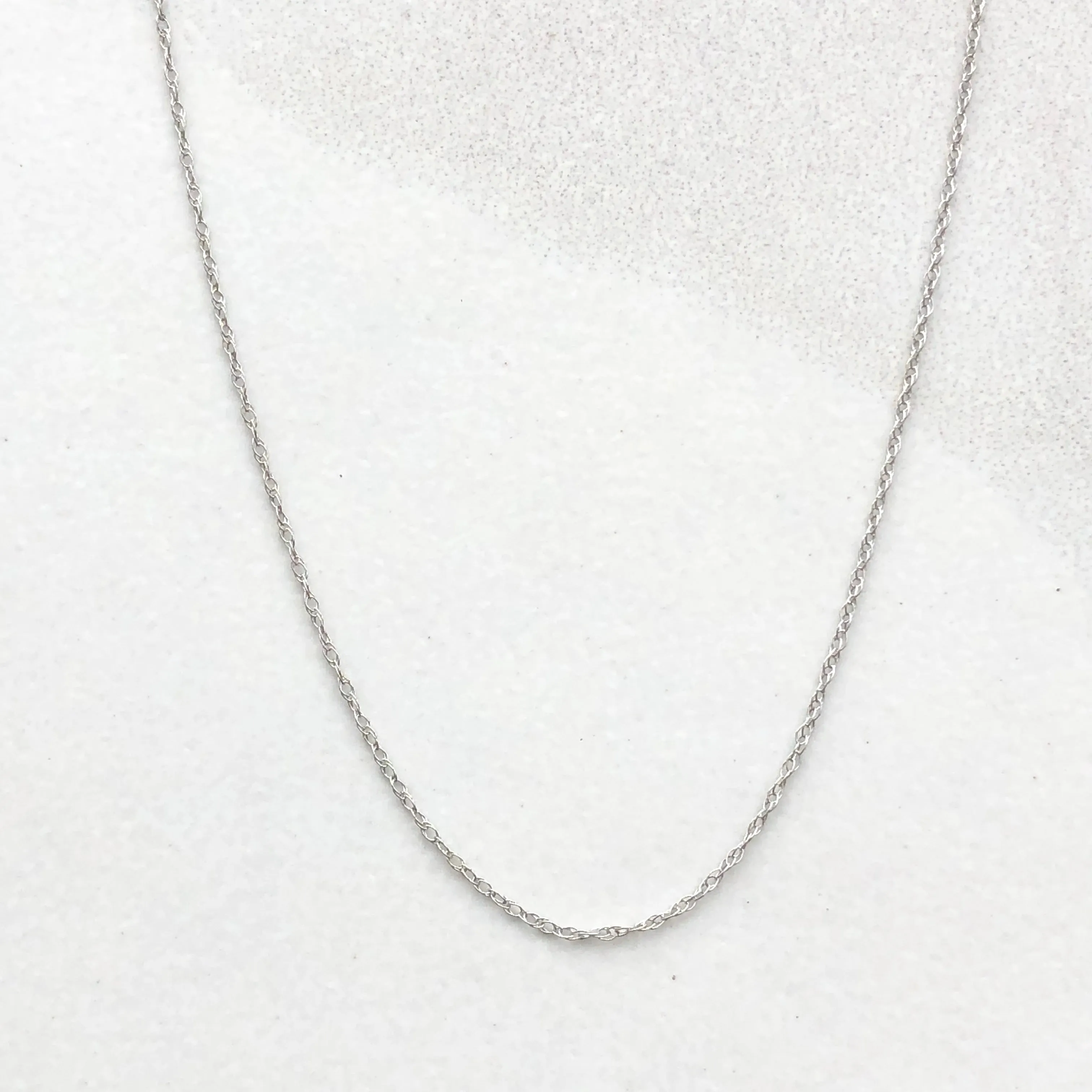 10KT White Gold Cable Rope Chain Necklace .50mm