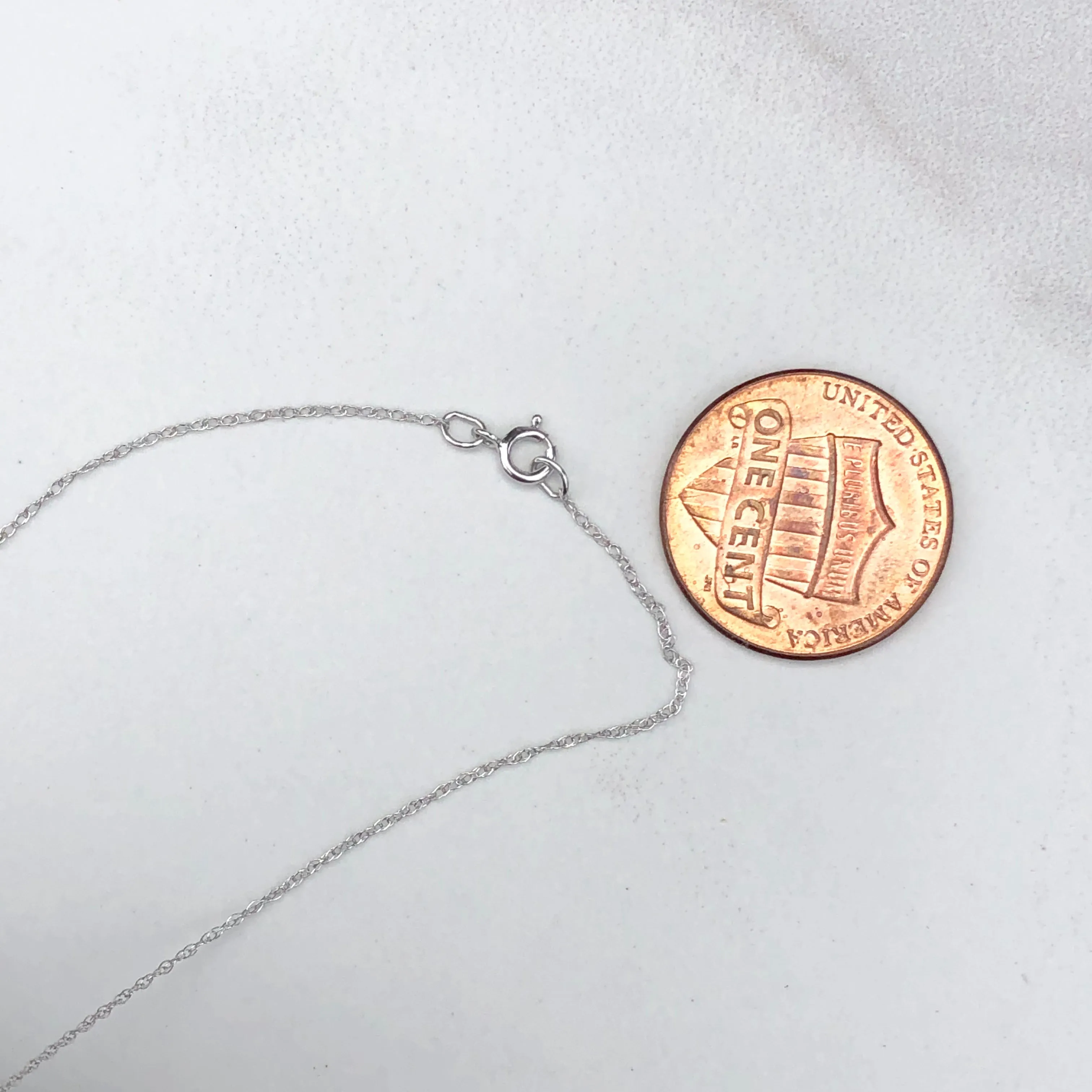 10KT White Gold Cable Rope Chain Necklace .50mm
