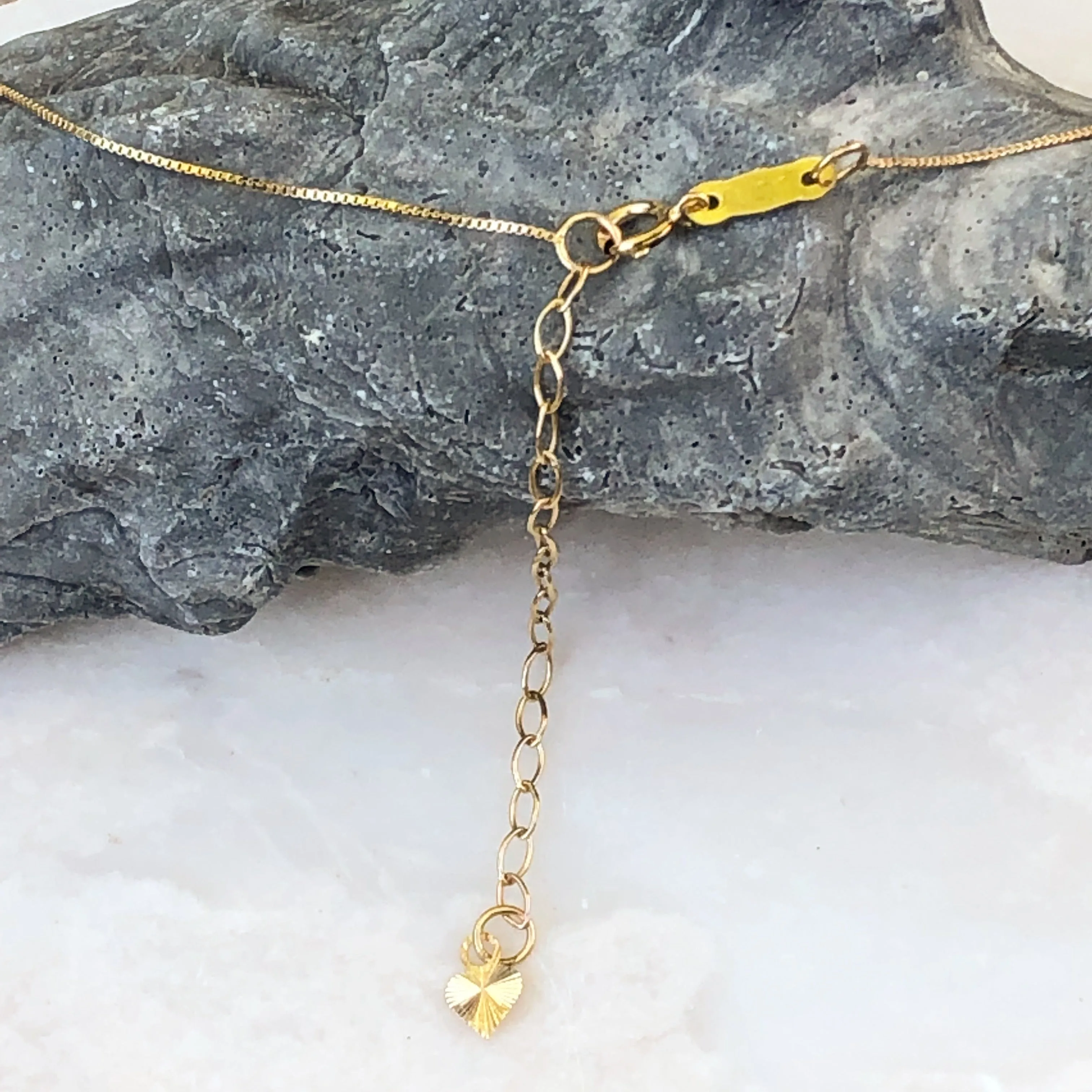 10KT Yellow Gold Link Chain   Circles Lariat Necklace