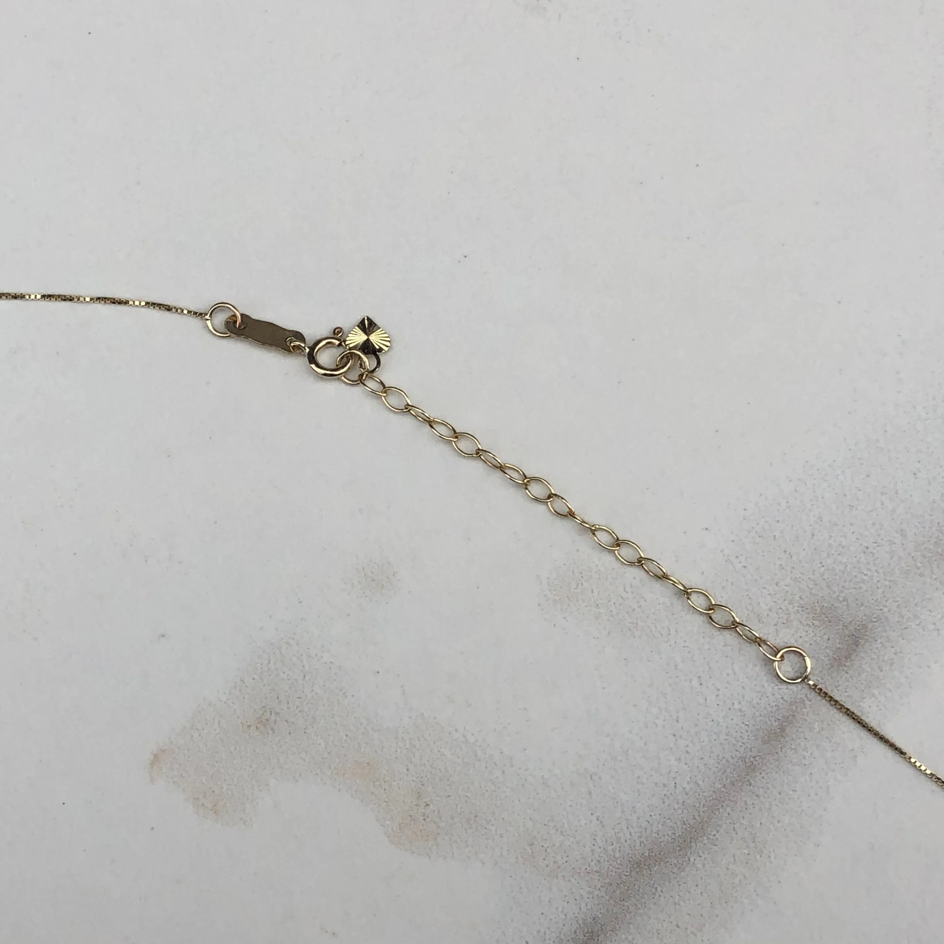10KT Yellow Gold Link Chain   Circles Lariat Necklace