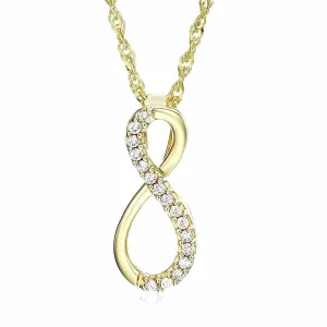 1/10 cttw Diamond Infinity Pendant Necklace in 10K Yellow Gold