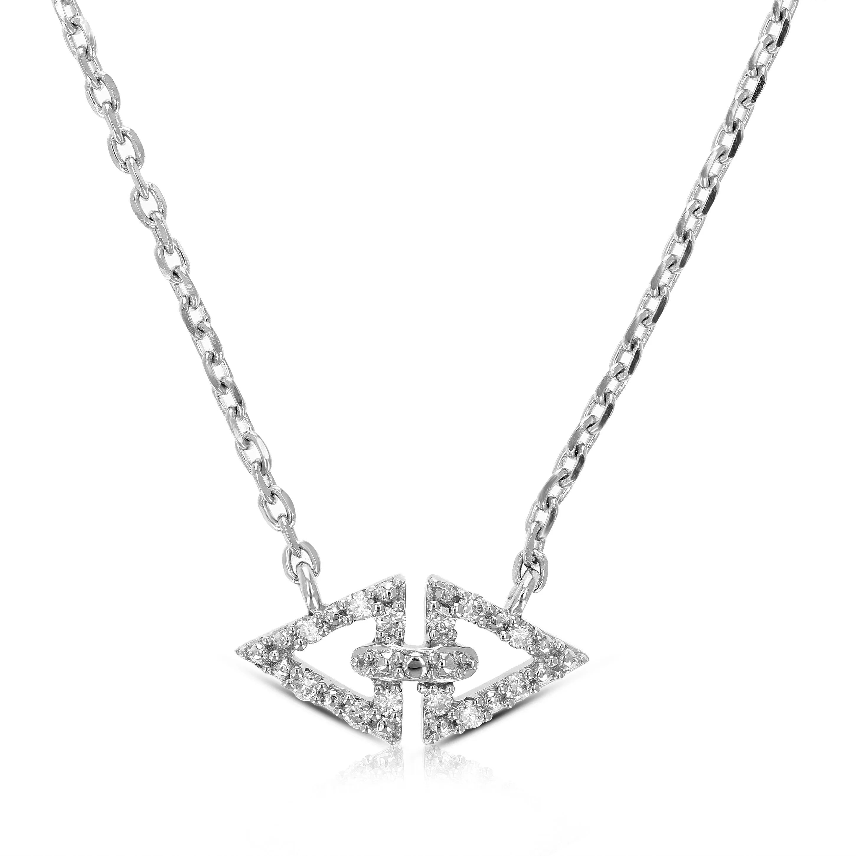 1/10 cttw Lab Grown Diamond Direction Pendant in Sterling Silver