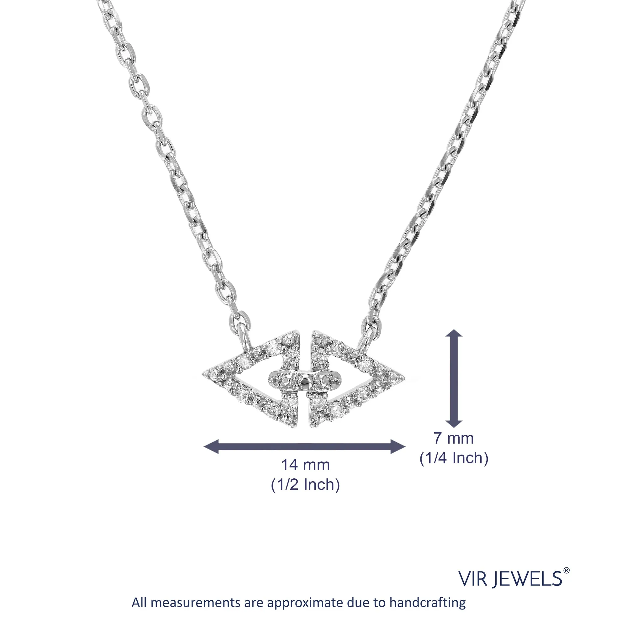 1/10 cttw Lab Grown Diamond Direction Pendant in Sterling Silver