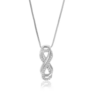 1/10 cttw Lab Grown Diamond Double Infinity Pendant in Silver