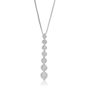 1/10 cttw Lab Grown Diamond Graduated Pendant in Sterling Silver