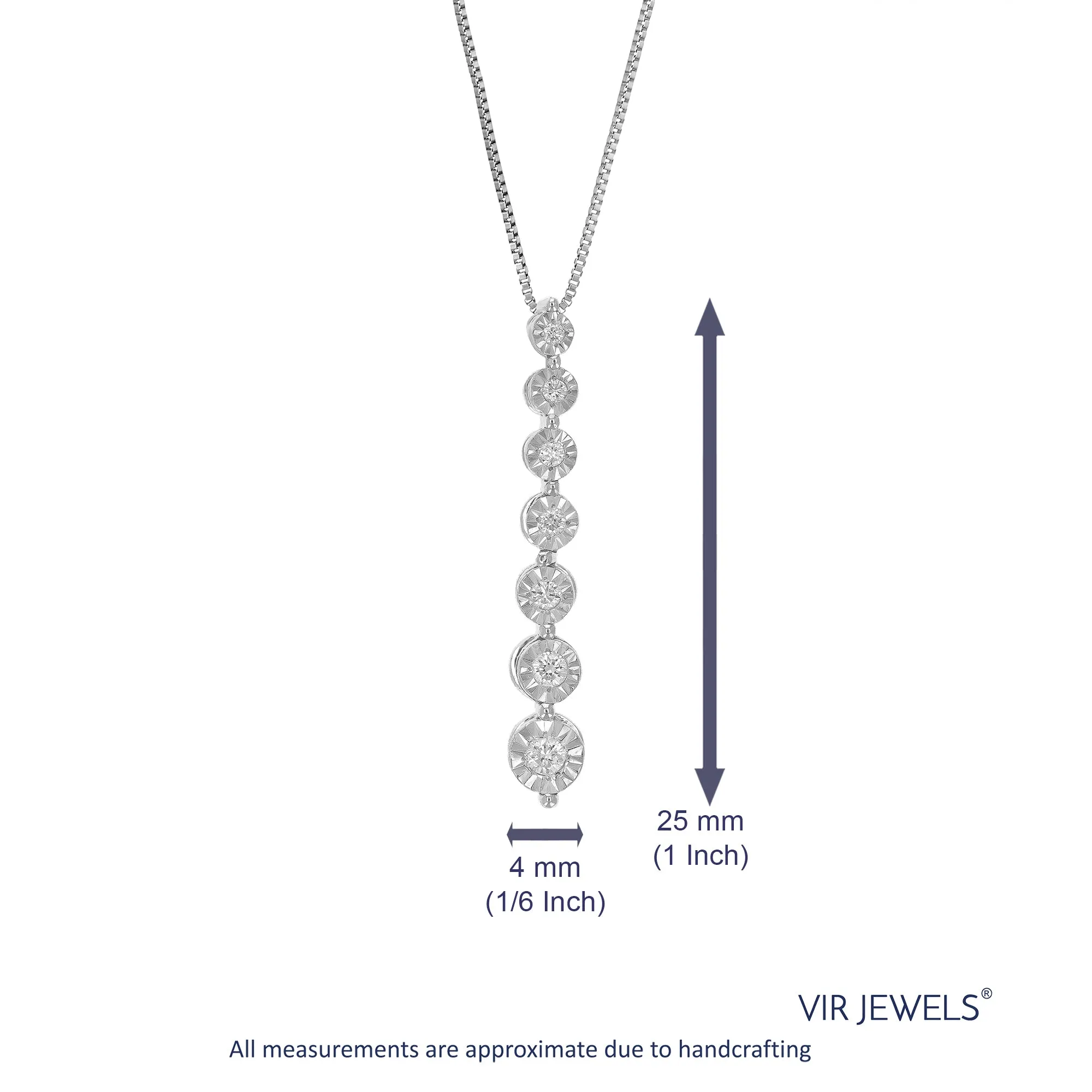 1/10 cttw Lab Grown Diamond Graduated Pendant in Sterling Silver