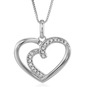 1/12 cttw Diamond Pendant Heart in 14K White Gold