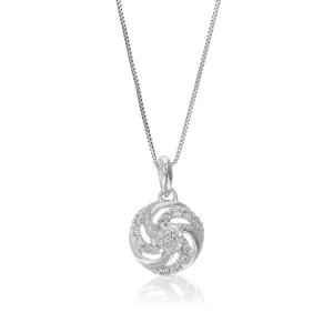 1/12 cttw Lab Grown Diamond Floral Pendant in Sterling Silver
