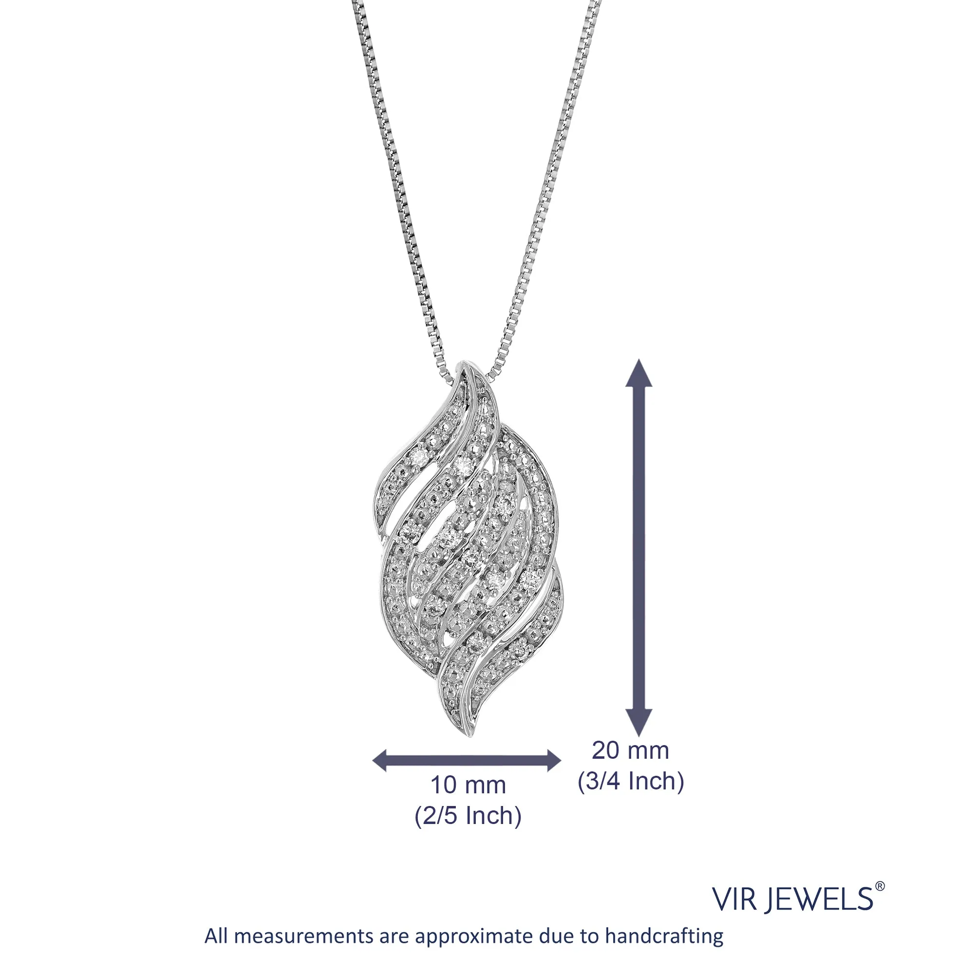1/12 cttw Lab Grown Diamond Swirl Pendant in Sterling Silver