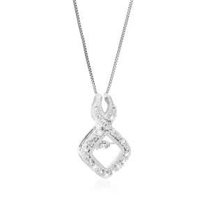 1/12 cttw Lab Grown White Diamond Pendant in Sterling Silver