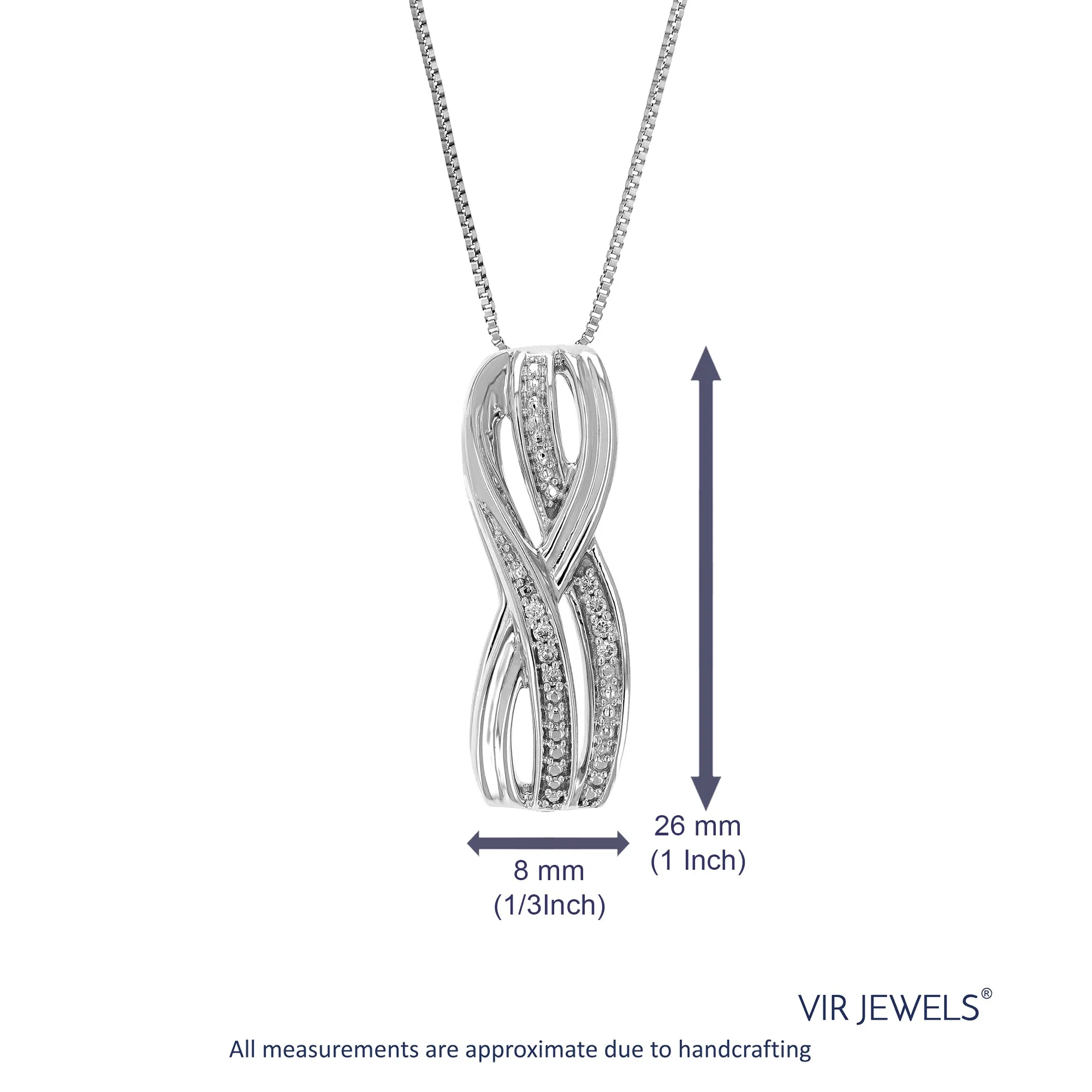1/20 cttw Lab Grown Diamond Double Infinity Pendant in Silver