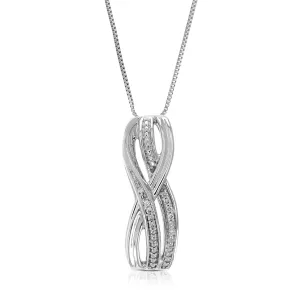 1/20 cttw Lab Grown Diamond Double Infinity Pendant in Silver