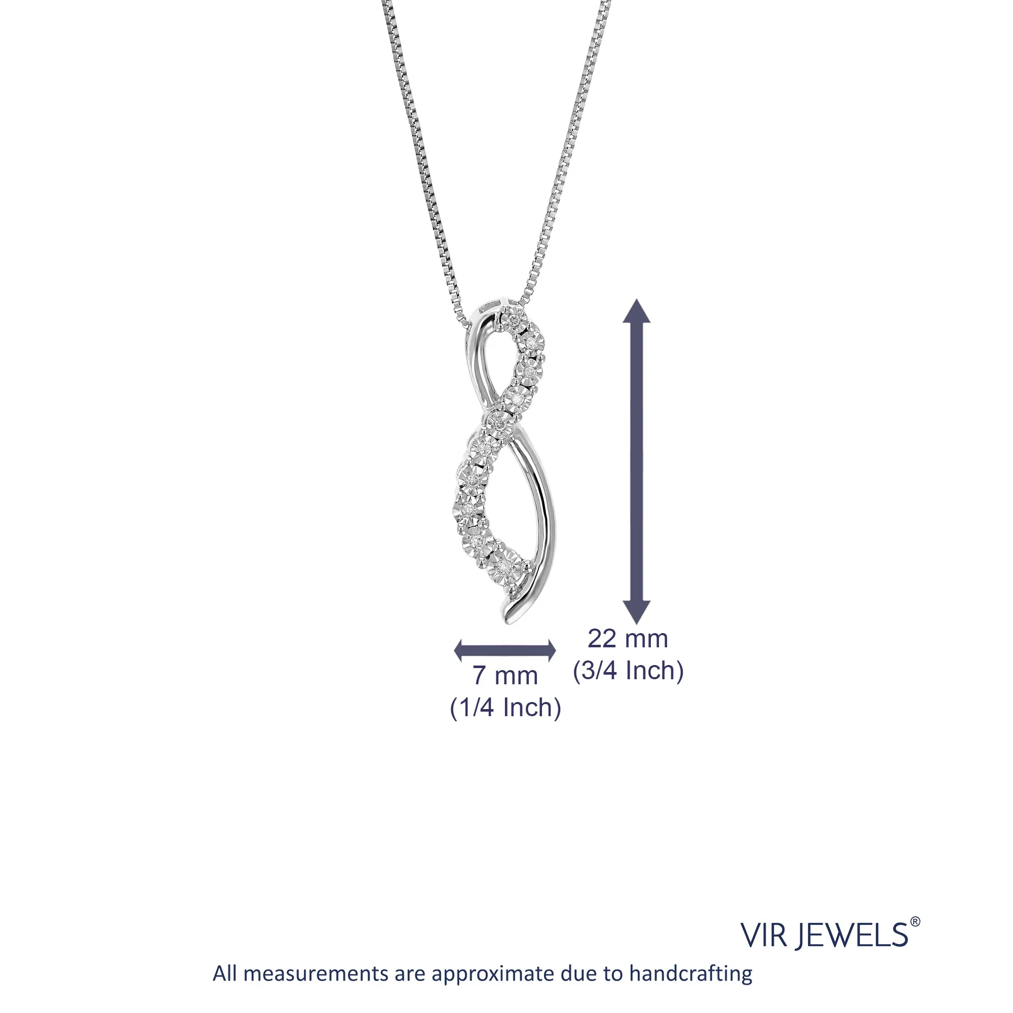 1/20 cttw Lab Grown Diamond Infinity Pendant in Sterling Silver
