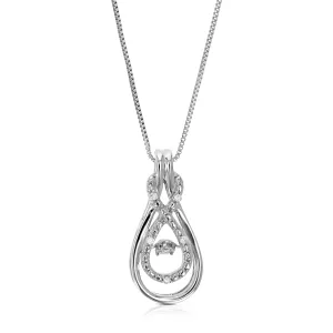1/20 cttw Lab Grown Diamond Pear Drop Pendant in Sterling Silver
