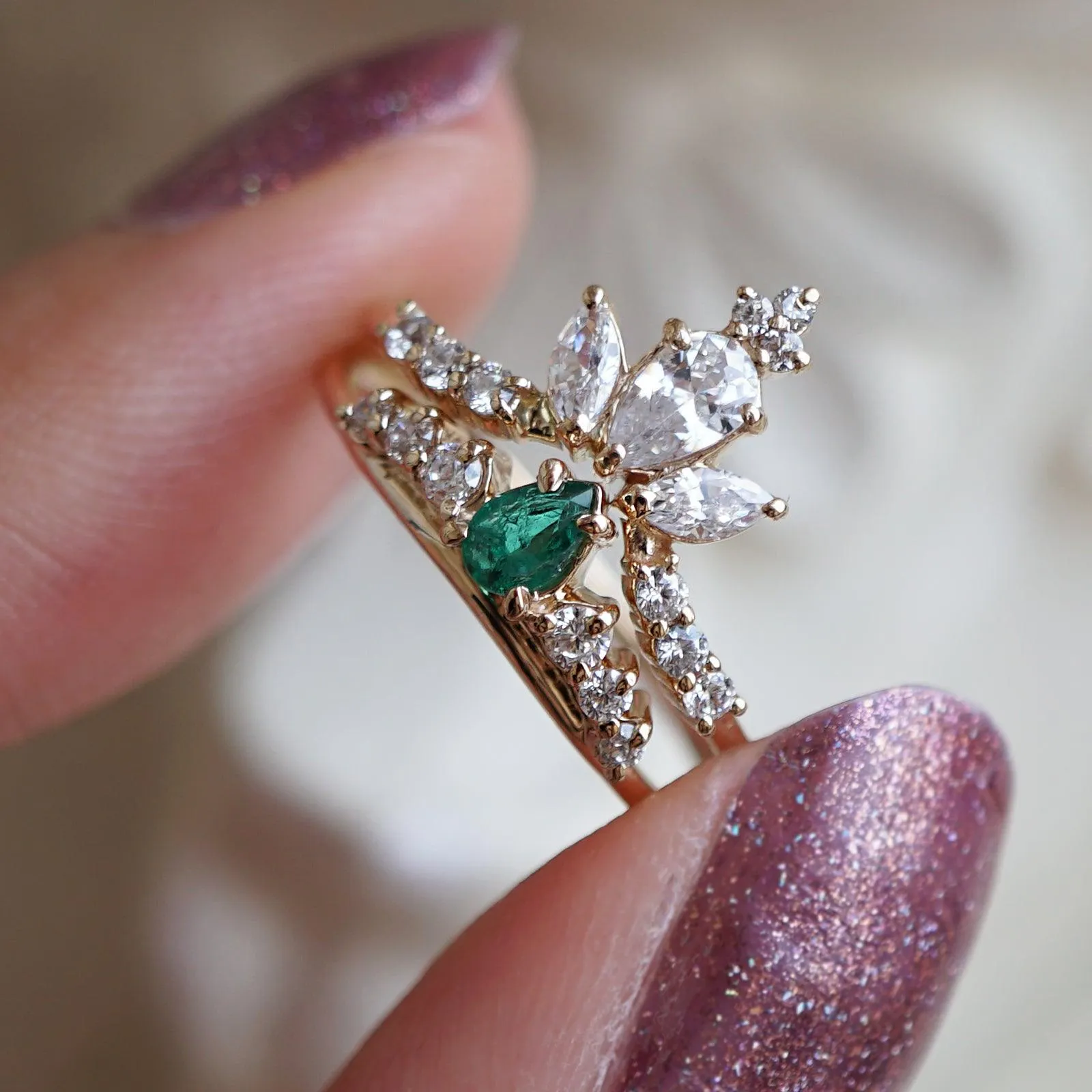 14K Emerald Empress Ring