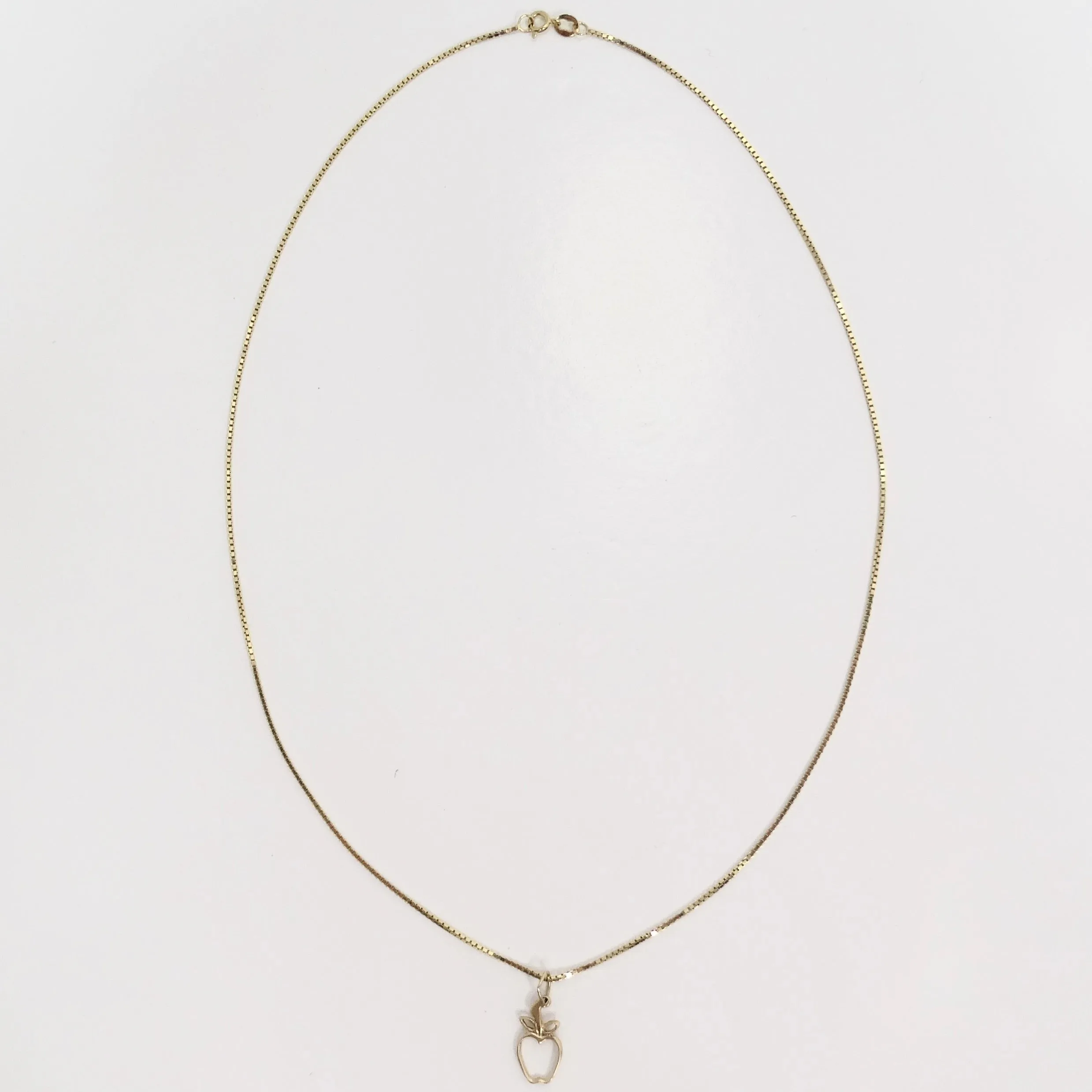 14K Solid Gold Apple Pendent Necklace