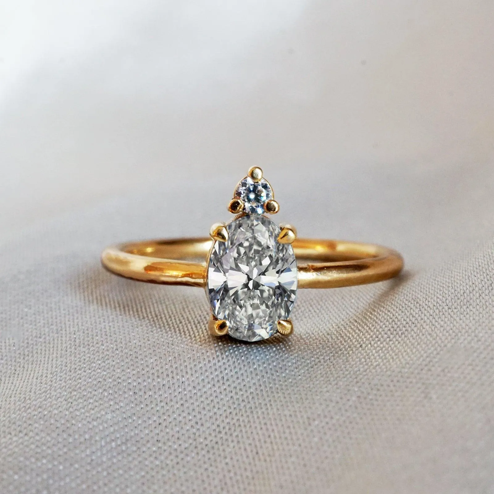 14K Starry Night Moissanite Ring, 0.75ct