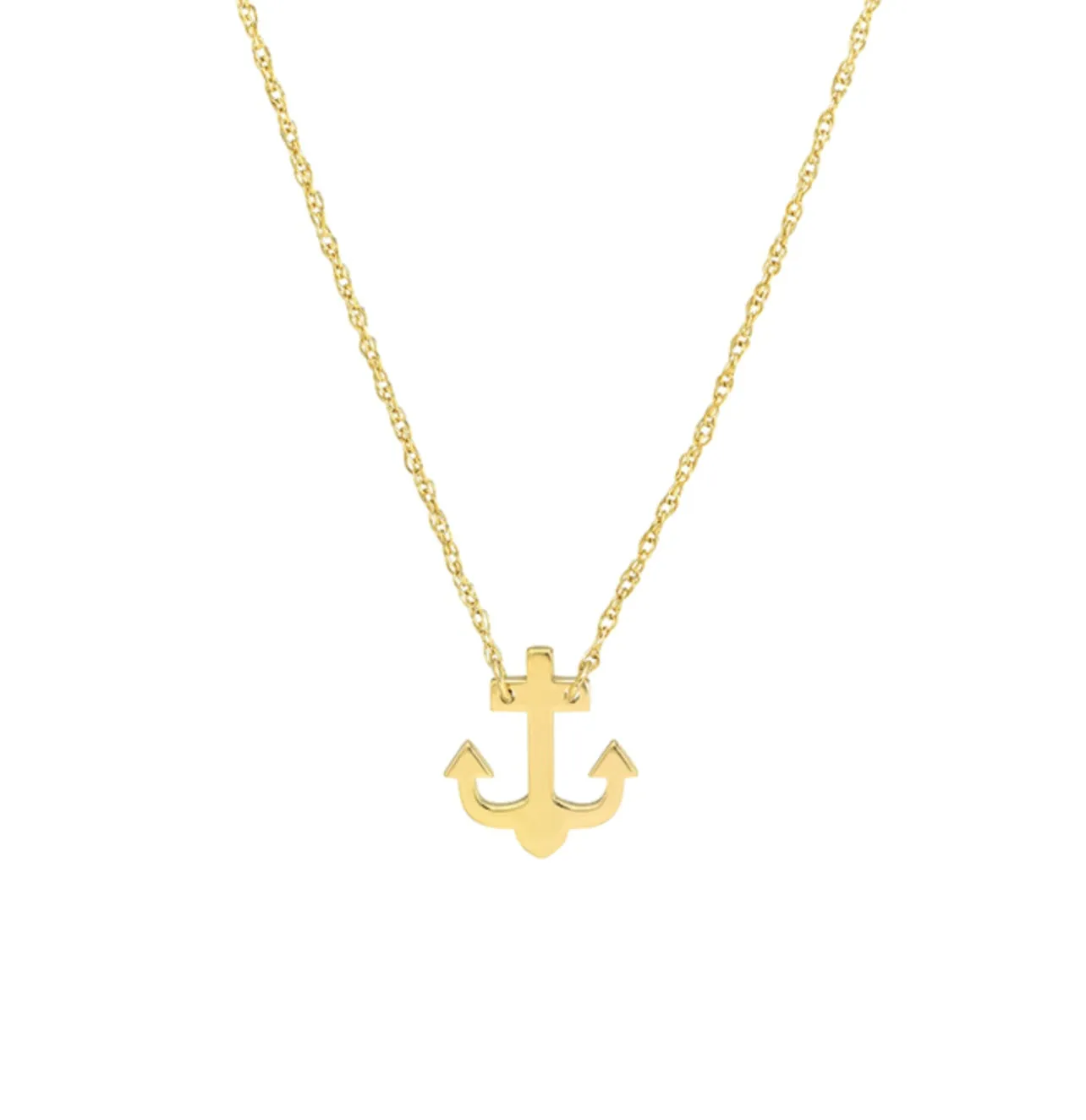 14K Yellow Gold Anchor Necklace